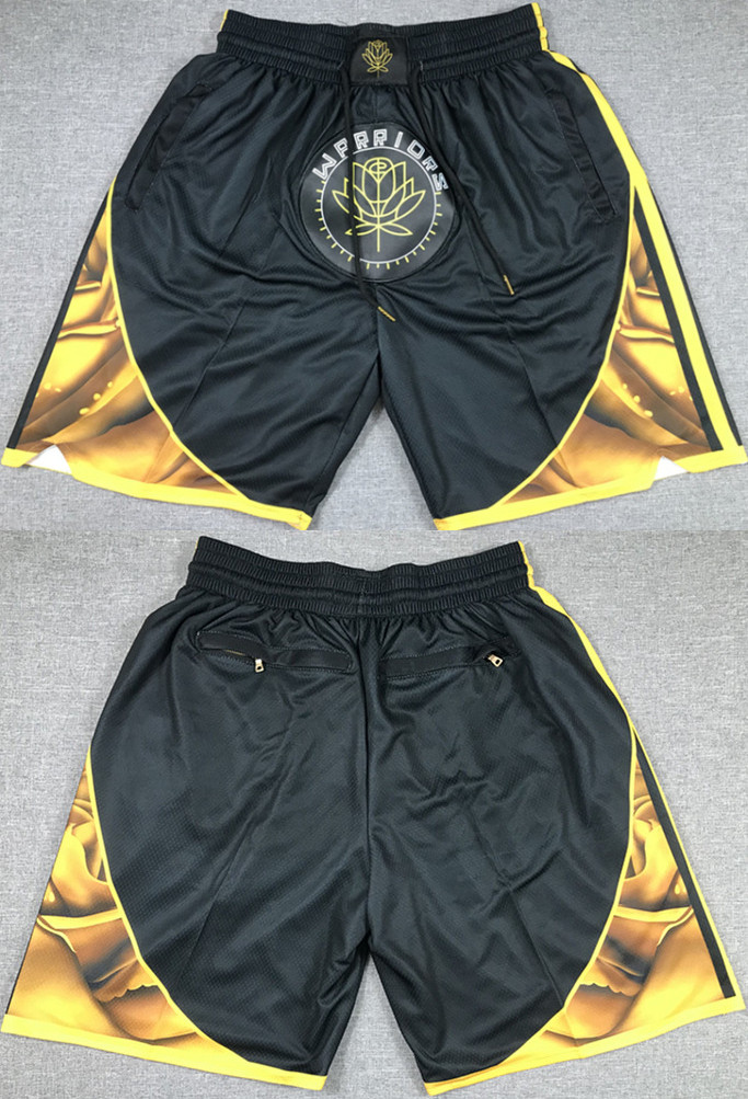 Men's Golden State Warriors Black City Edition Shorts(Run Small)